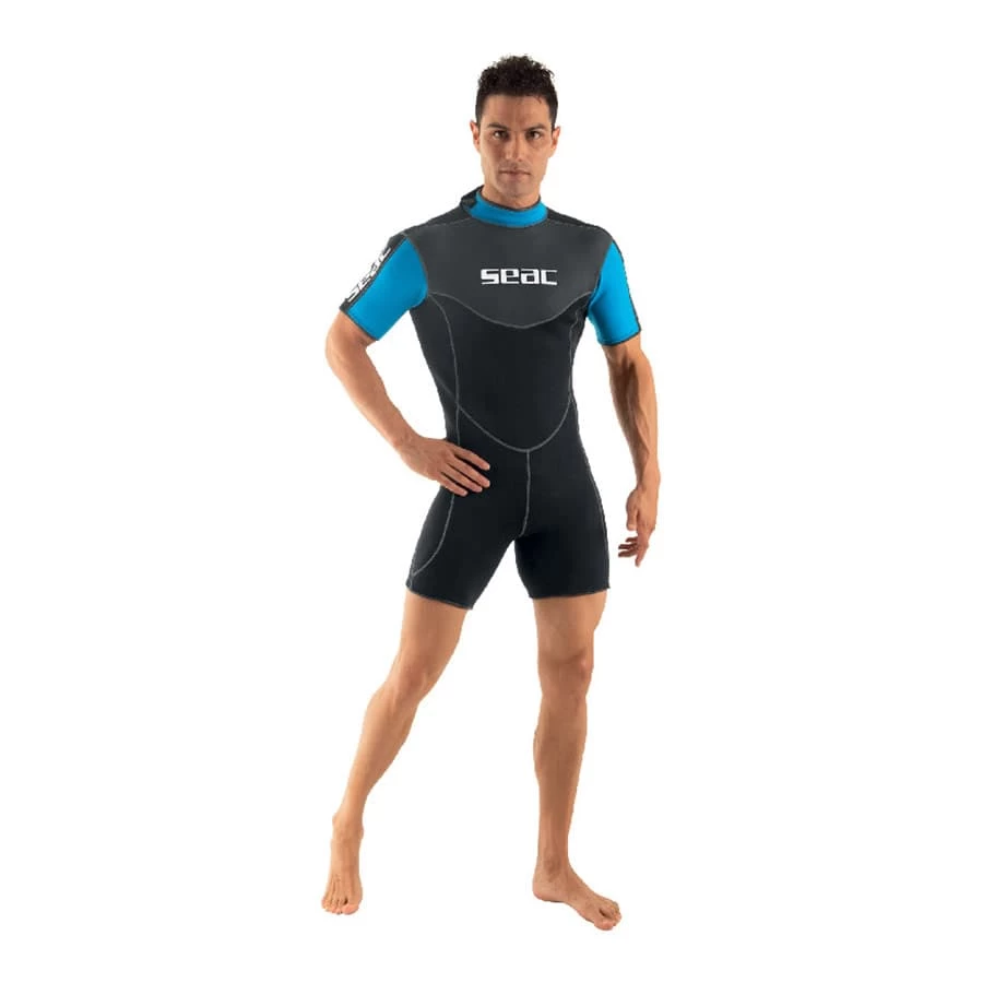 Seac Sense Neoprenanzug Kurz 2,5 Mm Schwarz/blau 3 Seac Sense Neoprenanzug Kurz 2,5 Mm Schwarz/blau
