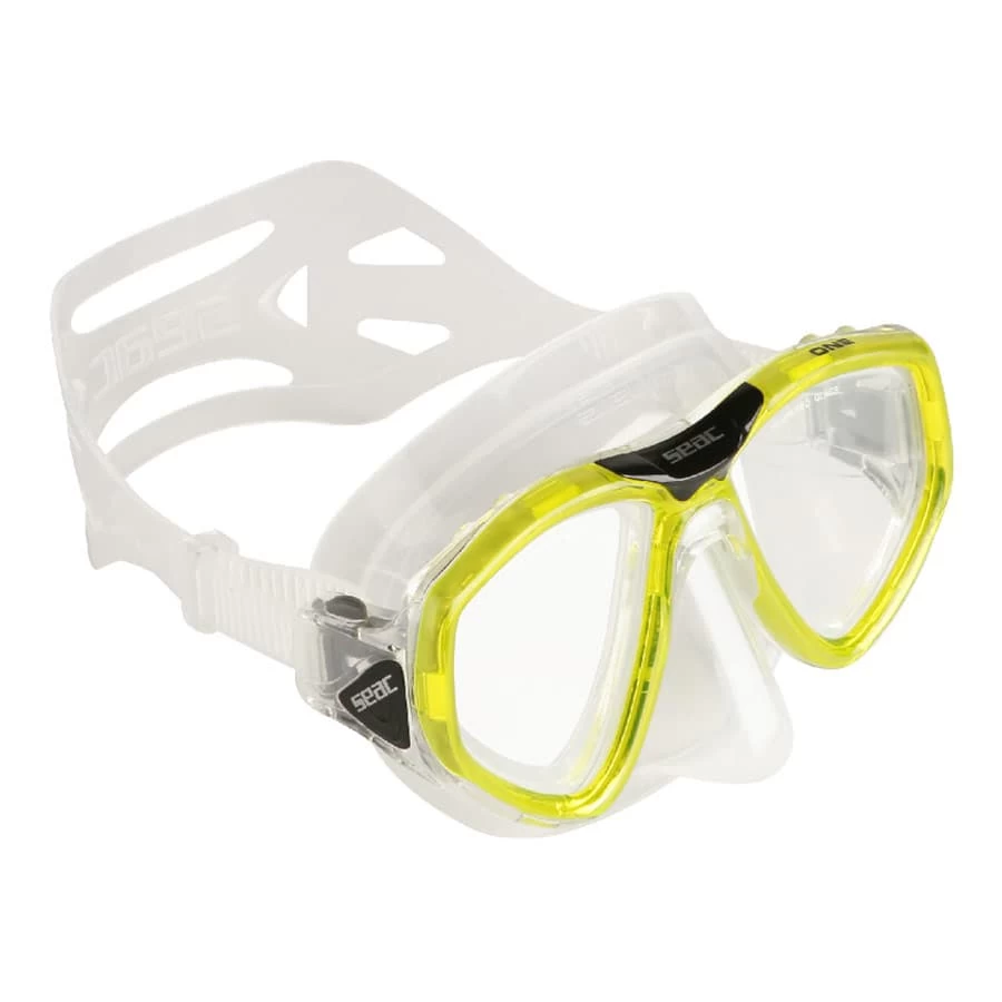 Seac One Tauchermaske Gelb Mit Transparenten Gläsern 3 Seac One Tauchermaske Gelb Mit Transparenten Gläsern